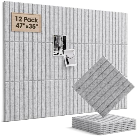 Acoustic Panels 12 Pack Square Soundproof Wall Panels with 60 Adhesive Tapes, High Density Acoustic Foam Panels Sound Proof Foam for Home Office, Recording Studio, Ceiling, 12" X 12" X 0.4"