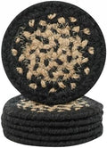 Homespice Manchester Jute Braided Coasters, Round 4" Set of 6