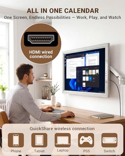 Digital Calendar Touch Screen, 32-inch Electronic Calendar for Wall, Smart Digital Planner 2026 with Kids' Chores Chart/Meal Plan/Streaming Services/Photo Display, Remote Control Supported