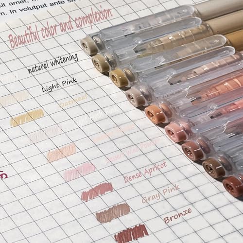 9 Colored Gel Pens Set, 0.6mm Fine Point for Black Paper & White Paper, Pens for Journaling, Adult Coloring Books, Bible, Drawing, Note Taking, Art & Journaling Supplies (Beautiful Skin Colors)