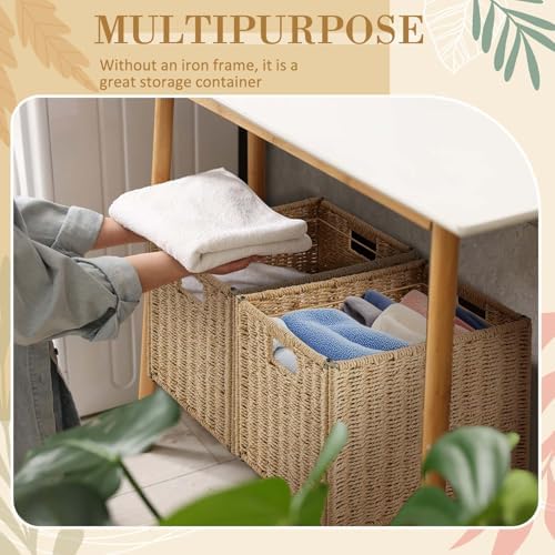 Jingmore 2 Pack Paper Rope Hanging File Box, Letter Size, Paper