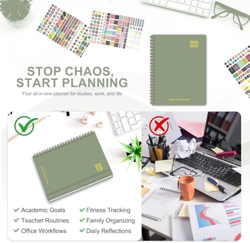 Planner 2026-2027, Weekly and Monthly Academic Planner, July 2026 - June 2027, Hardcover Calendar Agenda Book for School Year Planning, School Supplies for Teacher and Student, Letter Size(8.5'' x 11'')