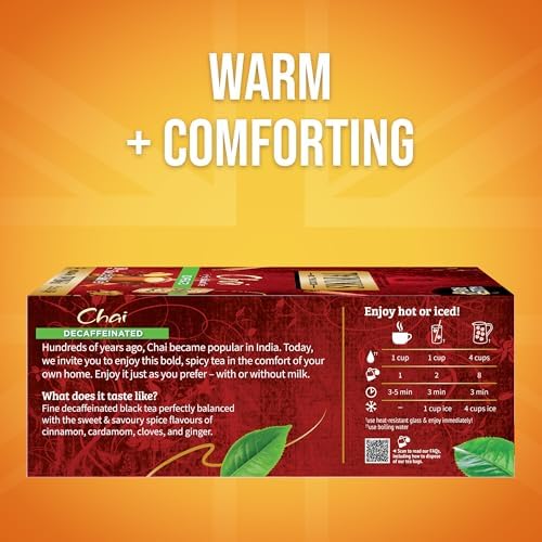 Twinings Decaffeinated Chai Spiced Black Tea Bags, 100 CT Box (1 Pack)