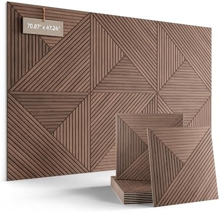 Fluxynara 6-Pack Large Felt Bulletin Board, Walnut Facet