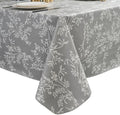 LIBERECOO Vinyl Tablecloth with Flannel Backing –Indigo Botanical Charm, Waterproof, Wipeable, Durable Table Cover – 4 Colors