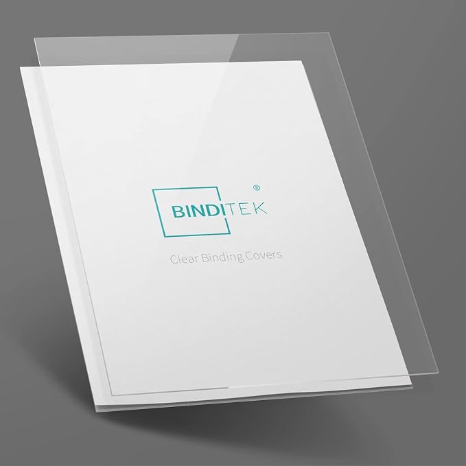 Binditek 8 Mil PVC Binding Covers, 8.75 x 11.25 Inches, Clear, 50 Pack | PVC Binding Presentation Covers, 8.75 x 11.25 Inches Oversize, Square Corners, Unpunched, for Office School Supplies