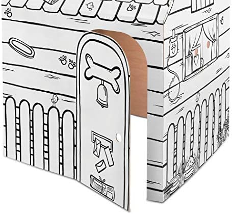Bankers Box at Play Large Color in Dog Playhouse, Cardboard Playhouse and Life Size Craft Activity for Kids and Families