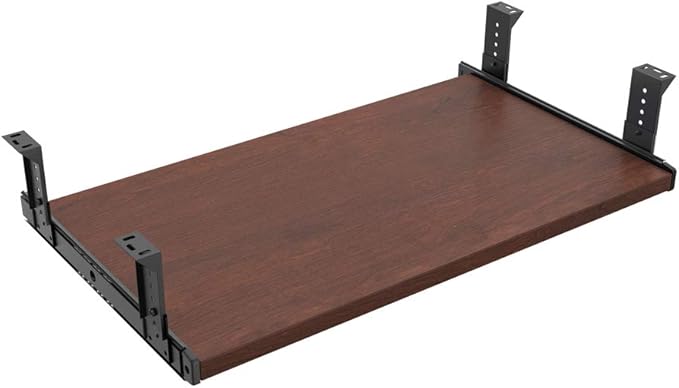 FRMSAET Office Product 20/24/30 inch Keyboard Drawer Tray (24 inch, Cherry) | Heavy Duty Wood Platform Holder Under Desk Furniture Accessories Slide Drawer Suits Hardware with Adjustable Height Slides