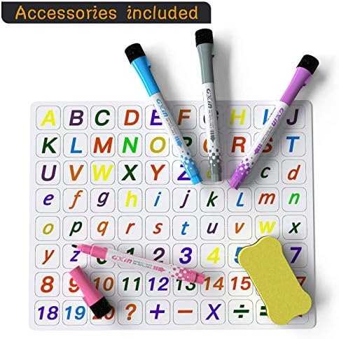 Small Dry Erase White Board with Stand, Double Sided Dry Erase Board for Kids, Foldable Small White Board Portable Mini Whiteboard with Lines & Holder for Home School Office