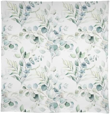Green Eucalyptus Tablecloth, Watercolor Floral Spring Botanical Plants Herb Sage Print Table Cover for Home Kitchen Dining Table Party Camping Decor 60x90in