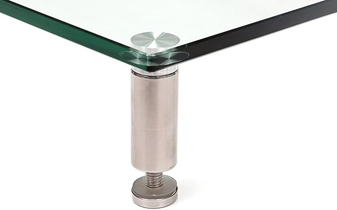 Monoprice Multimedia Desktop Stand 22 Inch x 9.5 Inch - Stand & Riser, Laptop Stand, Desktop TV Stand w/ Height Adjustable Legs - Workstream Collection, Clear