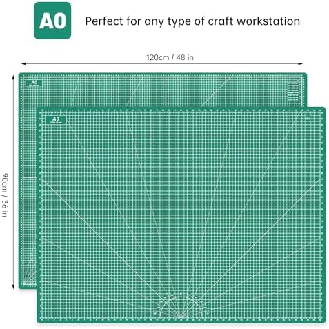 Headley Tools Thickened 36 x 48 Inch Self Healing Sewing Cutting Mat, A0 Rotary Cutting Sewing Mat for Crafts, Double Sided 5-Ply Table Cutting Board for Fabric Quilting Leather Hobby, Green