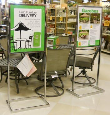ASIA SOURCES, INC Premium Floor Sign Holder with rectangular tube base. (22" x 28)