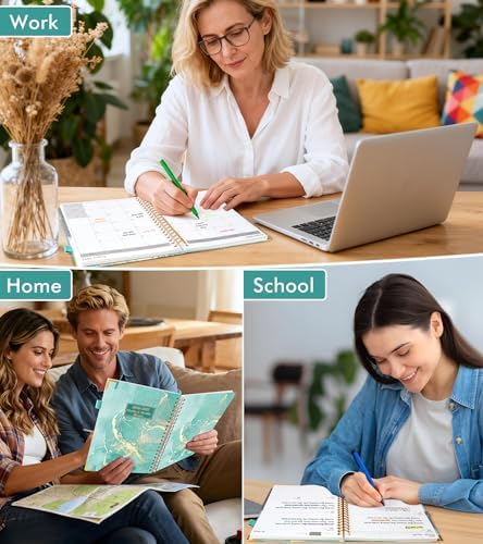 Academic Planner 2026-2027, 18 Months Weekly and Monthly Hardcover Planner, July 2026 - December 2027, 8.5" x 11" A4 Large Daily Calendar Planner Book with Tabs, Spiral College School Agenda Organizer for Student Teacher, Teal Marble