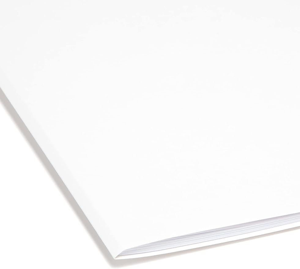 Smead File Folder, Reinforced Straight-Cut Tab, Letter Size, White, 100 per Box (12810)
