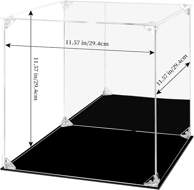Display Case for Collectibles Assemble Clear Acrylic Box Alternative Glass Case for Display Action Figures Home Storage Organizing Toys (Internal dim 11.5X11.5X11 inch)