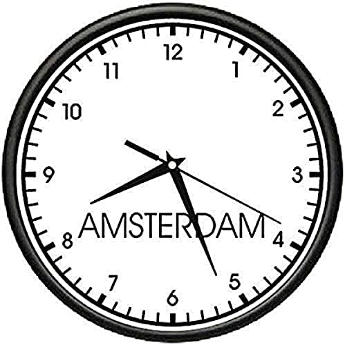 SignMission Amsterdam TIME Wall Clock World time Zone Clock Office Business