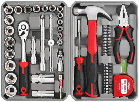 Hi-Spec Home Garage Mechanics DIY Tool Kit Metric Sockets Ratchet Wrench