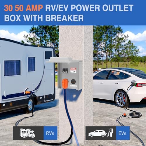 Nilight 30 50 Amp RV Power Outlet Box with Breaker NEMA 14-50R TT-30R