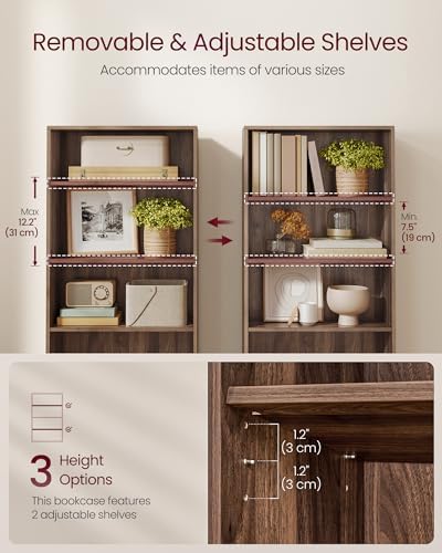 VASAGLE 4-Tier Bookshelf, Storage Organizer, 23.6 x 9.4 x 42.4 Inches