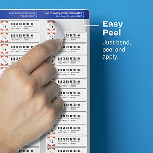 Avery Matte Clear Return Address Labels,Sure Feed Technology,Inkjet,1/2" x 1-3/4",2,000 Labels, 5 Packs (8667)