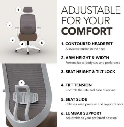 HON Altern Ergonomic Office Chair, Office Desk Computer Chair, Bark