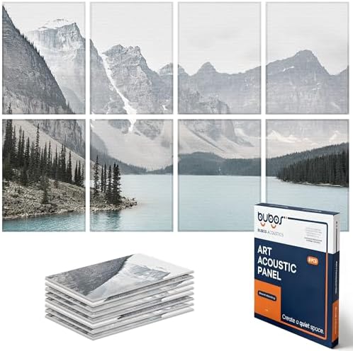 BUBOS 8 Pcs Art Acoustic Wall Panel,47.2”x31.4”Self Adhesive for Home Decor