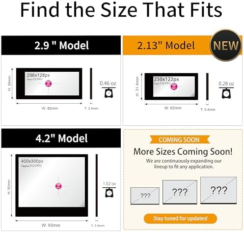[Santek] EZ Sign NFC E-Paper Display – No Battery, Ultra-Thin 0.13”, Rewritable 4-Color Digital Display, App-Controlled (iOS/Android/PC), IP65 (Gold, 2.13 inch)