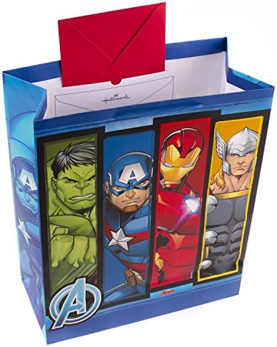 Hallmark 15" Extra Large Avengers Gift Bag with Tissue Paper (Thor, Captain America, Hulk, Iron Man) (Pack of 3)