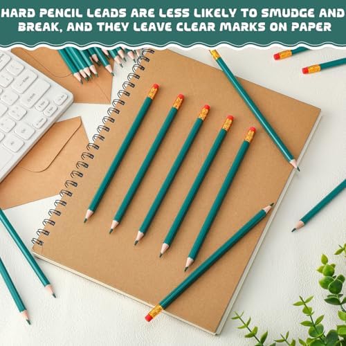 Sivak 100 Pack Green Colored Pencils with Eraser, Presharpened, Checking, Correcting, Grading, Drawing, Art, Map Coloring, Tests, Gifting