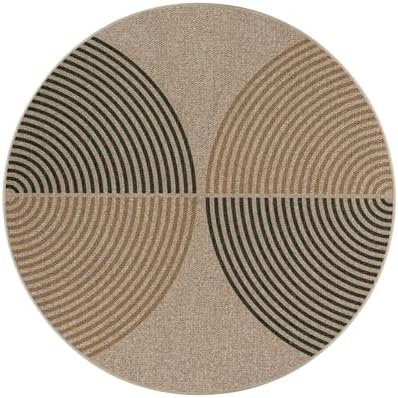 Lahome Modern Rainbow Small Round Rug 3ft, Circle Washable Kitchen Rug