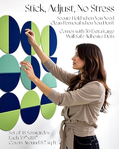 Semi-Circular Felt Wall Tiles for Bulletin Boards, Nocturne