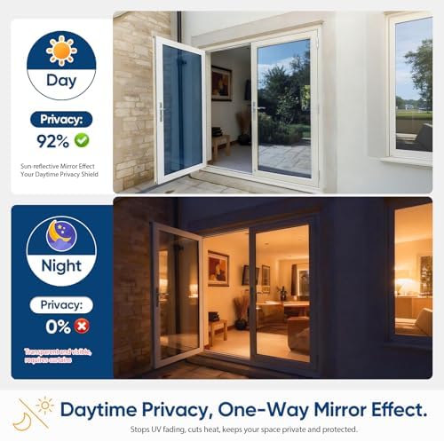 SUNBABY Window Privacy Film, One Way Mirror & Heat Blocking, 29.5"x78.7"