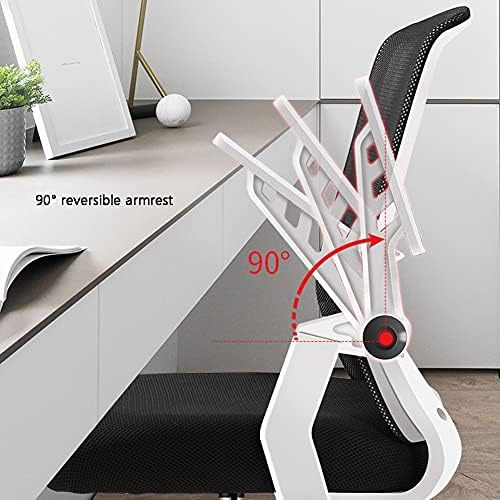 Comfy Chair Office Chair Ergonomic Desk Chair with Adjustable Height and Lumbar Support for Home Office Bedroom Meeting Room Swivel Chairs (Colour: Blue) (White)