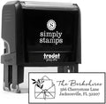 Custom Floral Address Stamp | Choose from 12 Designs | Multiple Ink Color Options | Envelope Return Address Stamp for Couple or Family (Design 4, Large)