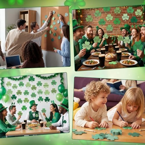 48 Pads 1440 Sheets Shamrock Sticky Notes St. Patrick's Day Note Pads Gifts Bulletin Board Decorations Stickers Self Adhesive Memo Pad