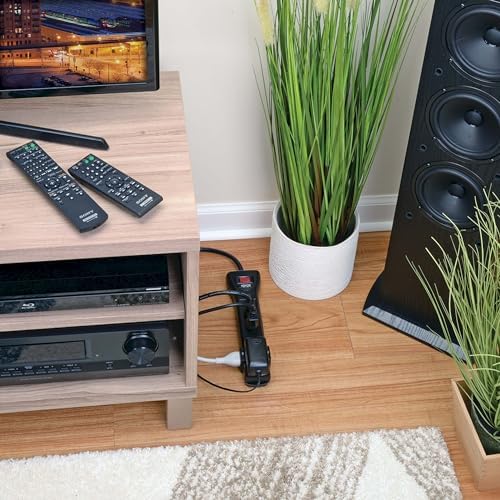 Eaton Tripp Lite Series SUPER7B Flat Plug Power Strip Surge Protector, 7 Outlets, 7ft Extension Cord, 2160 Joules, UL Listed & Certified, Black, Lifetime Manufacturer's Warranty & $75,000 Insurance