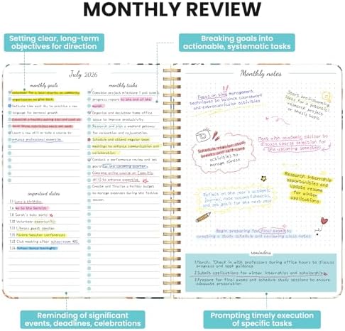 Monthly Planner 2026-2027, 18-Month Aesthetic Calendar, Jul 2026-Dec 2027