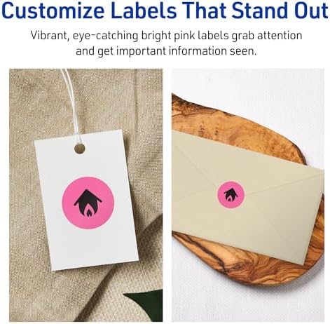 Avery® Printable Round Labels, Sure Feed® Technology, 1" Diameter, Bright Pink Labels, Print-to-the-Edge, Laser/Inkjet, 3,840 Total, Great for Price Stickers and Mailing Seals