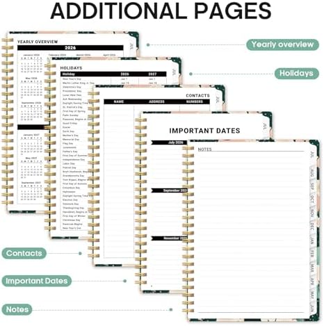 Planner 2026-2027, Jul 2026-Jun 2027 Academic Monthly & Weekly Planner | 6.3" x 8.5" Hardcover Pretty Calendar Planner for Women, Spiral Organizer for School Office Home Supplies, Desert Garden