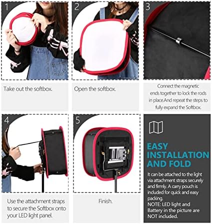 NEEWER Foldable Softbox Light Box with Strap Clip, Grill and Carry Bag