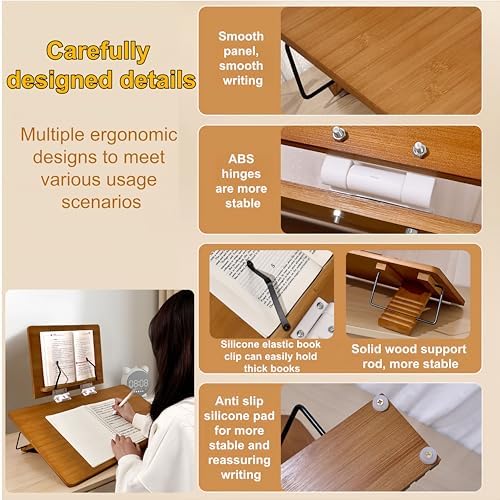 Ergonomic Posture Correcting Double-Layer Adjustable Writing Slant Board - 0-80° Tilt Adjustment, 15.4x11 Top /19.7x14.2 Base - Desktop Reading/Writing Stand for Studying, Working, Drawing