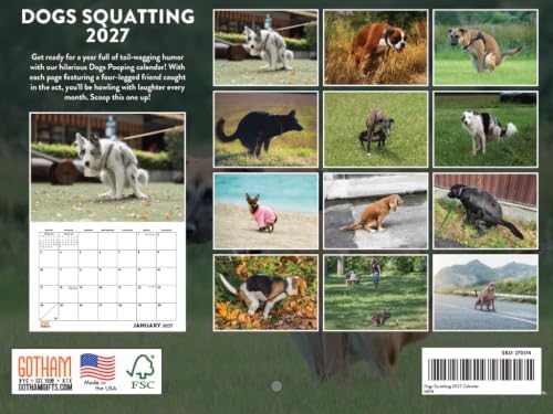 Funny Dog Calendar 2026 White Elephant Gifts for Adults Monthly Wall Calender 12 Month | American Made In The USA
