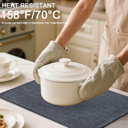 Homaxy Cloths Placemats for Dining Table Set of 6, 13" x 19", Charcoal Gray