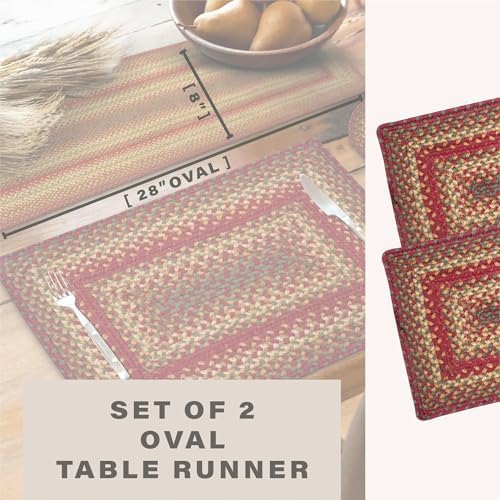 Homespice Cider Barn Jute Braided Table Runner, Oval 8x28 Set of 2
