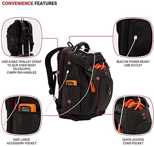 SwissGear Tool Bag Backpack, Fits Up to 17-Inch Laptop, Work Pack PRO, Black