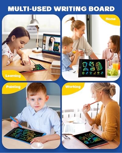 bravokids 12 Pack LCD Writing Tablet with Stylus, 8.5 inch Colorful Doodle Board Drawing Pad for Kids, Travel Games Activity Learning Toys, Birthday Gift for Age 3 4 5 6 7 8 Year Old Boys Girls