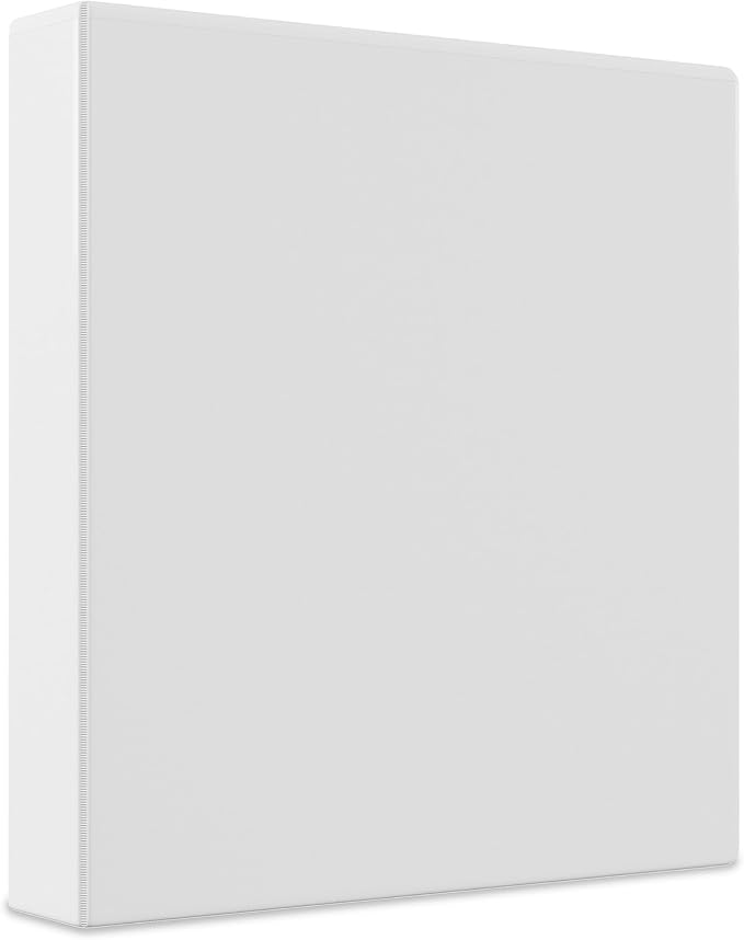 Staples Economy 2‑Inch 3‑Ring View Binder, White, Clear Overlay, Lightweight Round Rings, Budget Organizer for School & Office, 3‑Pack