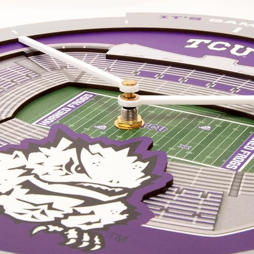 YouTheFan NCAA TCU Horned Frogs StadiumView 3D Wall Clock