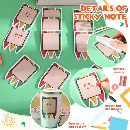 48 Pads 1440 Sheets Crayon Sticky Notes Teachers Note Pads Appreciation Gifts Self Adhesive Memo Pad Cute Gifts